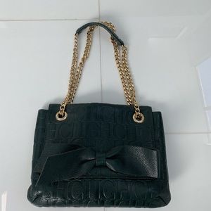 Carolina Herrera green monogram handbag